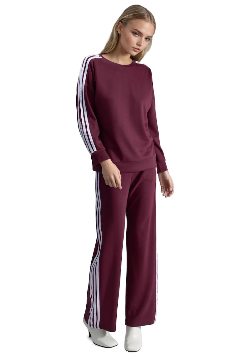 Trening dama tricot - visiniu/alb