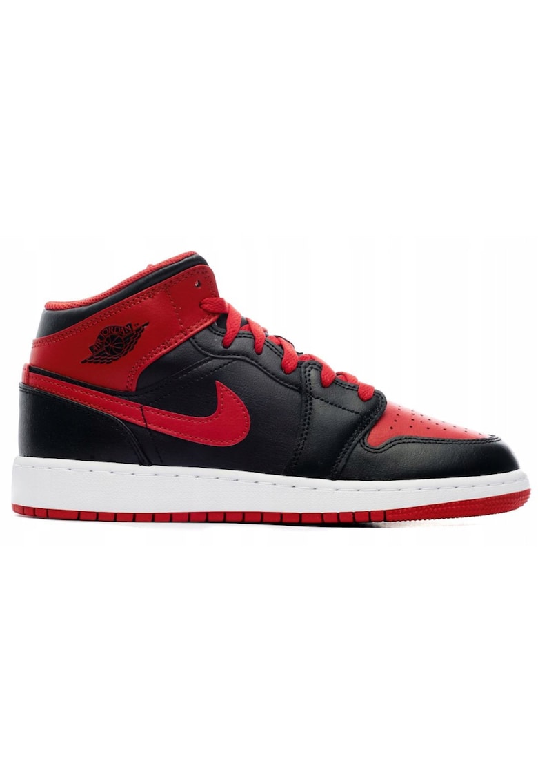 Маратонки Air Jordan 1Mid от кожа - Червен/Бял/Черен