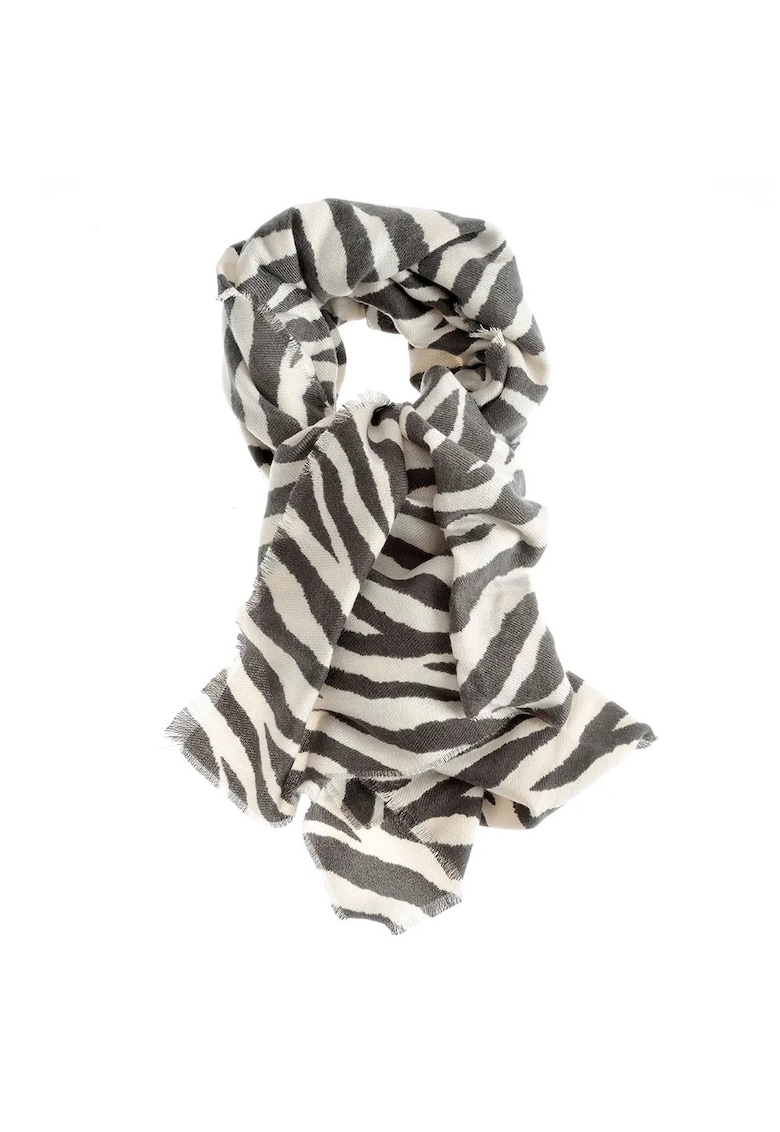 Esarfa model zebra - alb-negru - 70x180cm
