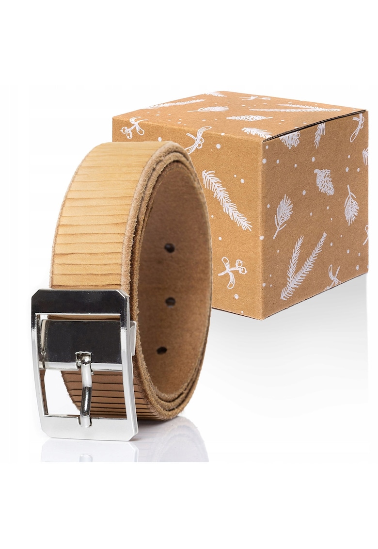 Cureaua Barbati - SOPO-MUS069 - 100% Piele Naturala - Model Clasic - Catarama Din Metal - Reglabil - Reutilizabile - Pentru Pantaloni - Blugi - Rezistenta La Uzura Si Rezistenta La Zgarieturi - Lungime - Bej - Beige Clair