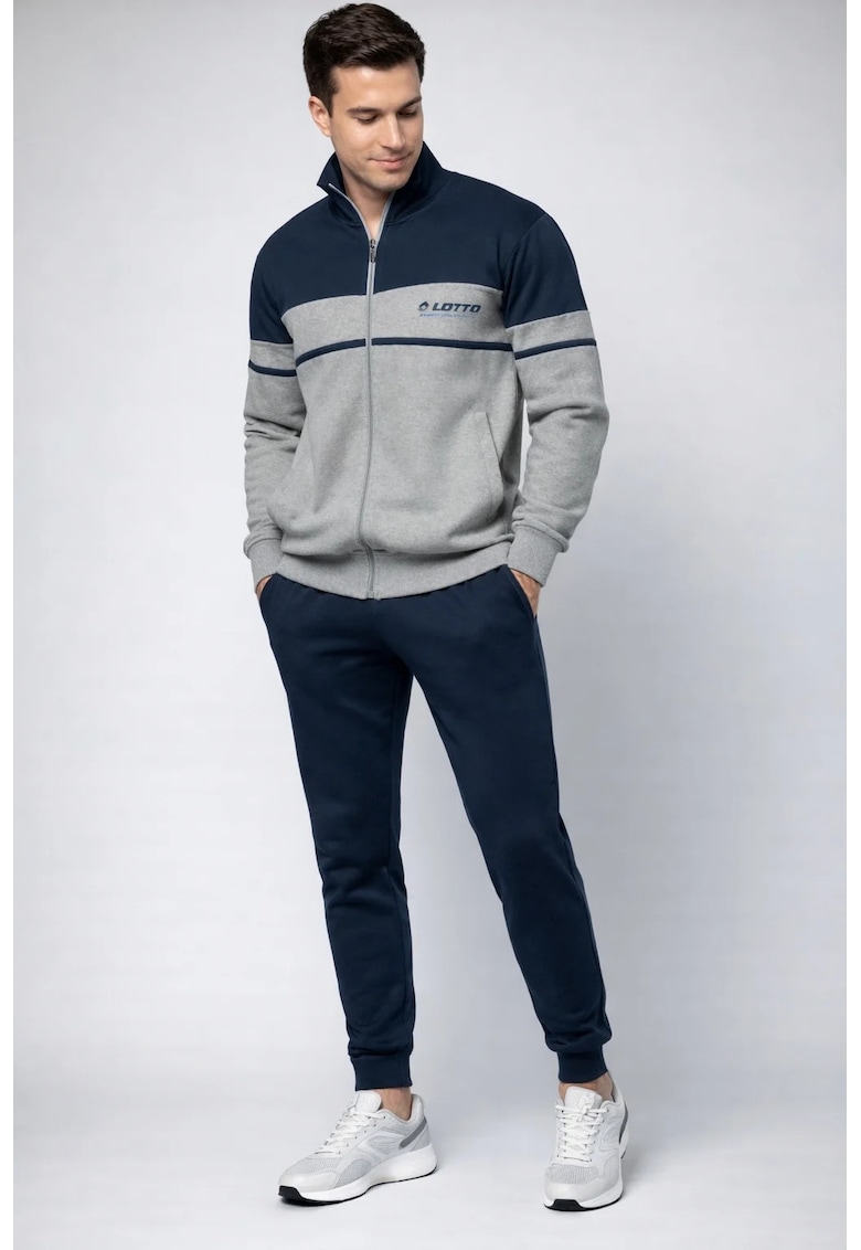 Trening barbati set bluza cu fermoar si pantaloni - regular fit - albastru -