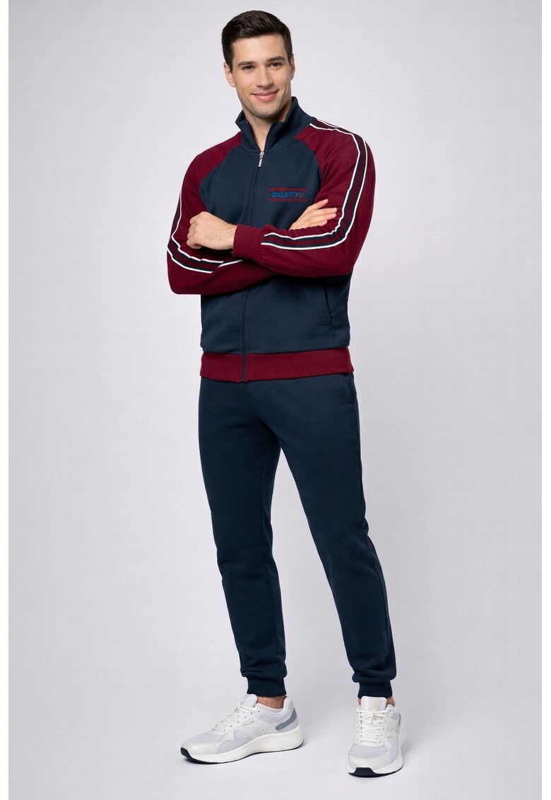 Trening barbati LA2042 - set bluza cu fermoar si pantaloni - regular fit - Albastru