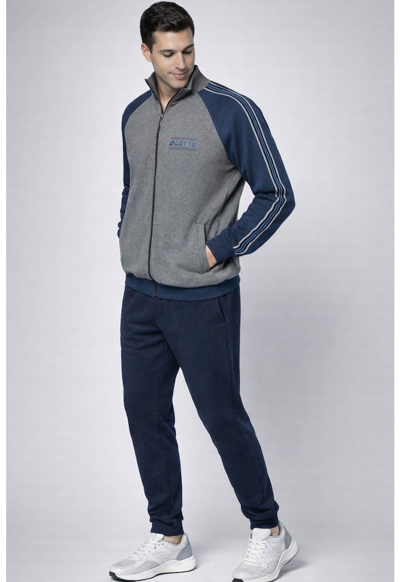 Trening barbati LA2042 - set bluza cu fermoar si pantaloni - regular fit - Gri