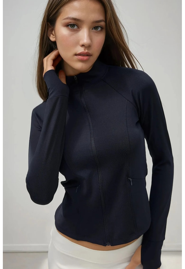 Bluza tricotata - mulata - guler inalt - negru