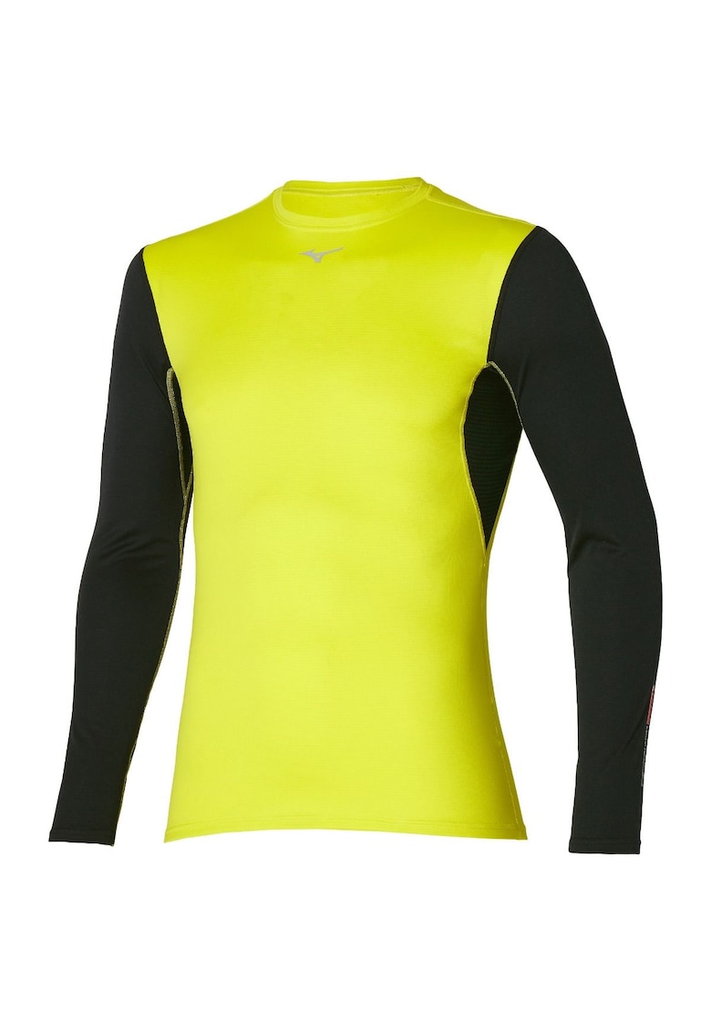 Bluza alergare barbati Mid Weight Crew FW 2023 - Negru/Verde lime