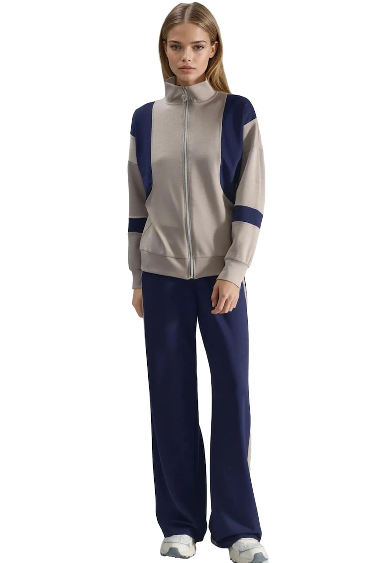 Trening dama - tricot - bleumarin/gri