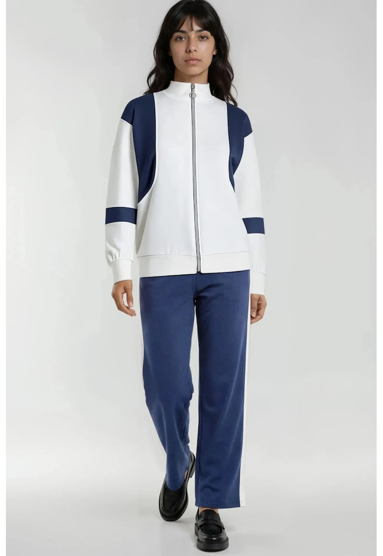 Trening dama - tricot - albastru/alb
