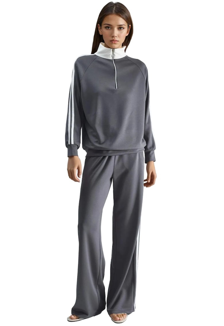 Trening dama tricot - gri/alb
