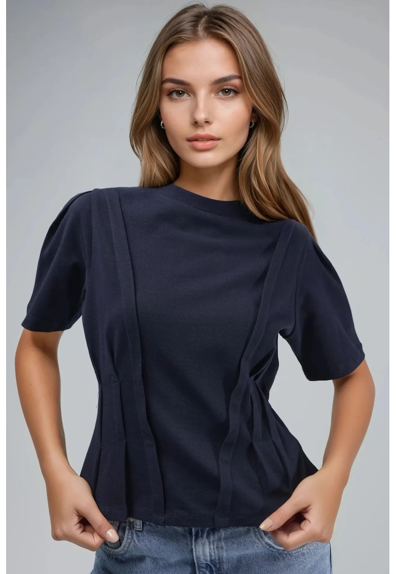 Tricou dama - mulat - albastru marin - jerseu