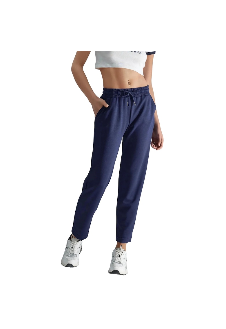 Pantaloni sport dama - viscoza/poliester/elastan - bleumarin