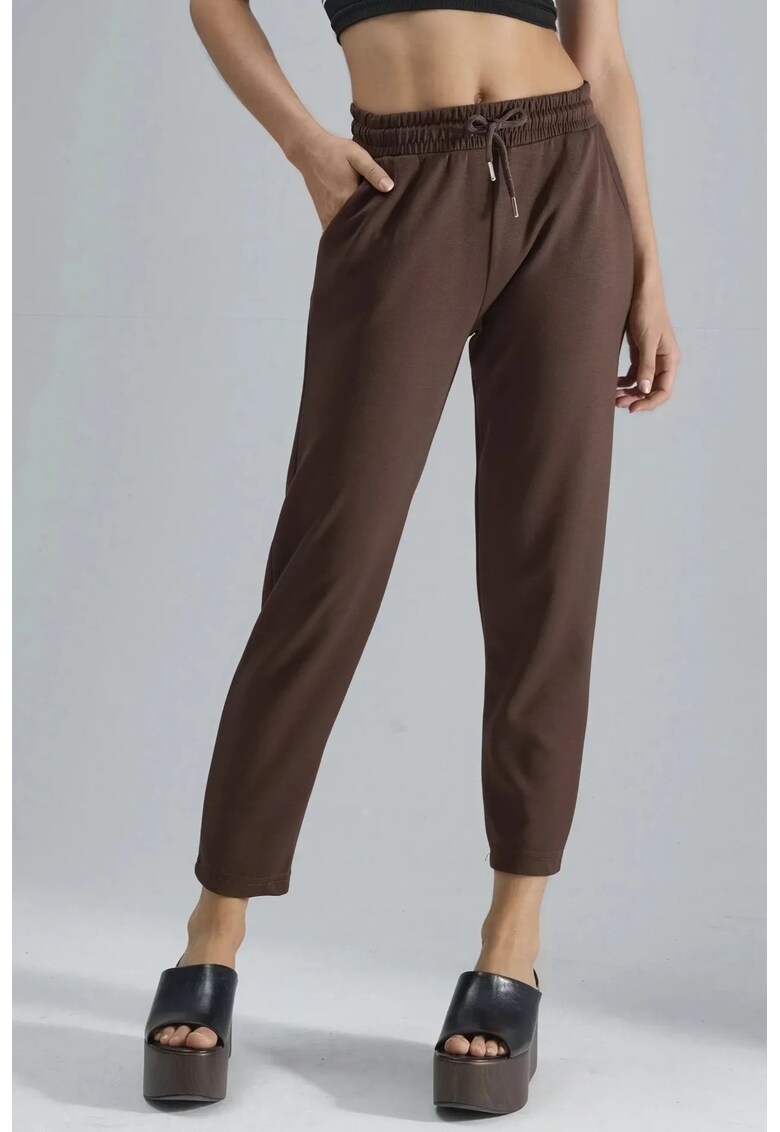 Pantaloni viscoza/poliester/elastan - Maro deschis