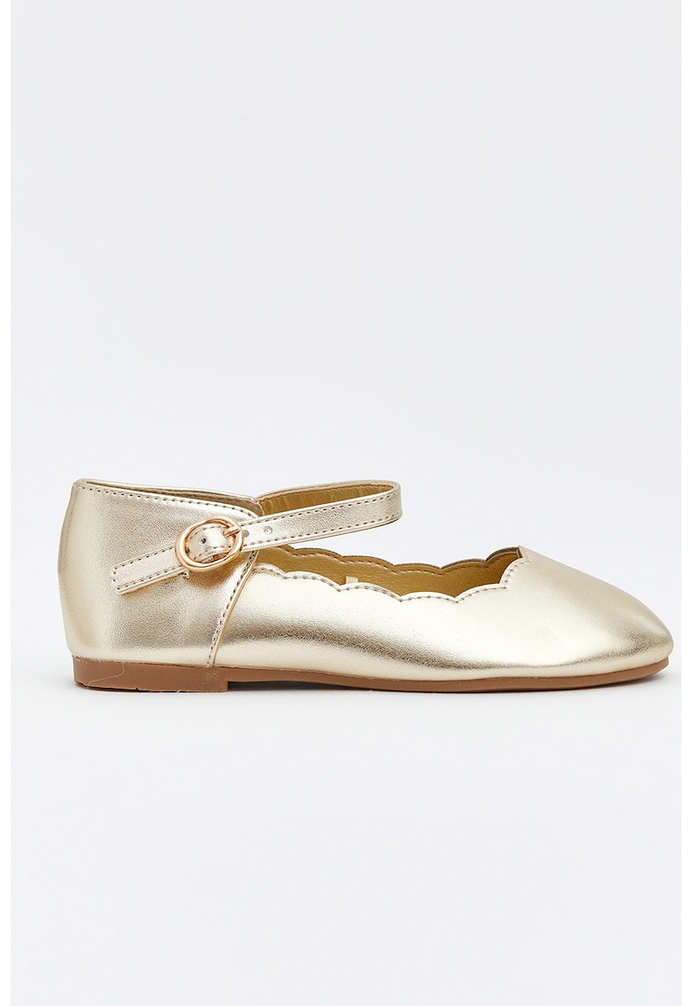 Pantofi cu varf rotund - Auriu