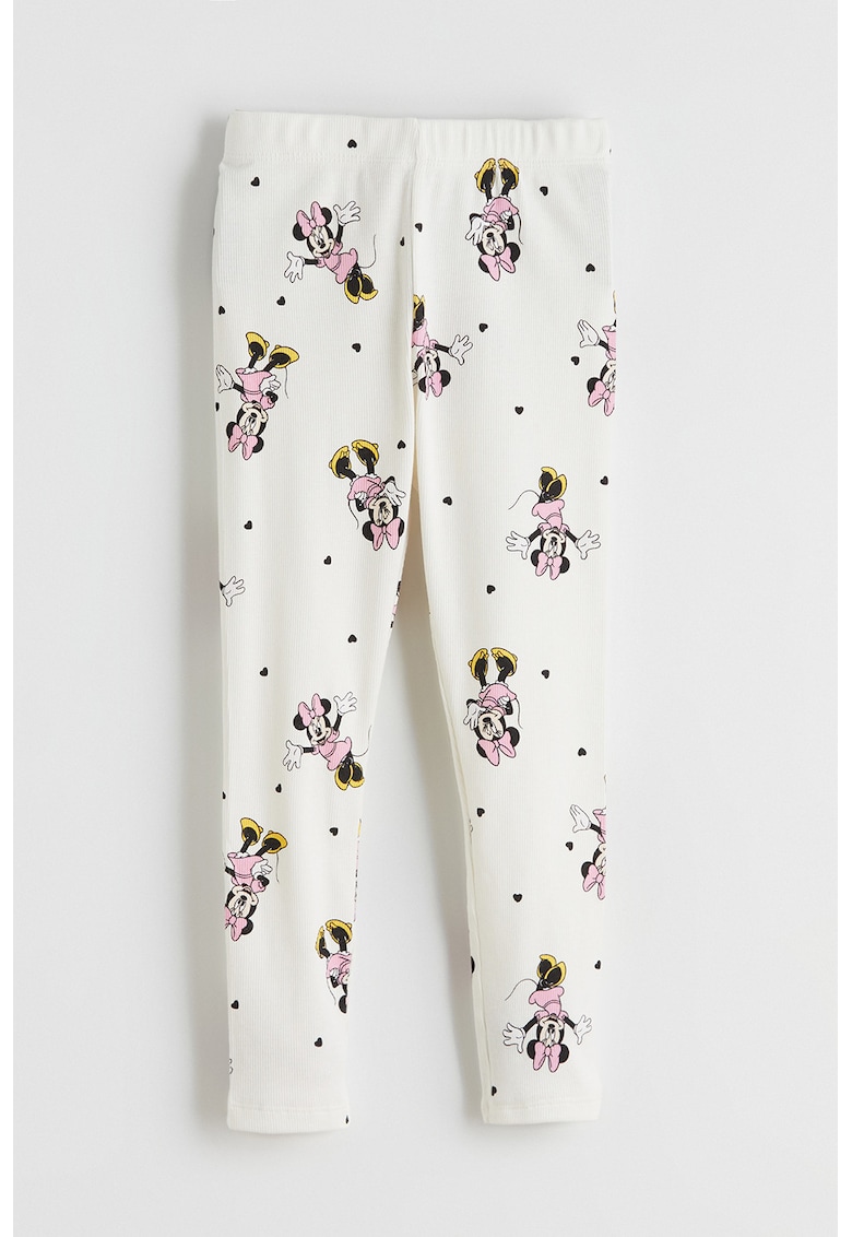 Pantaloni cu design desene animate - Alb/Roz
