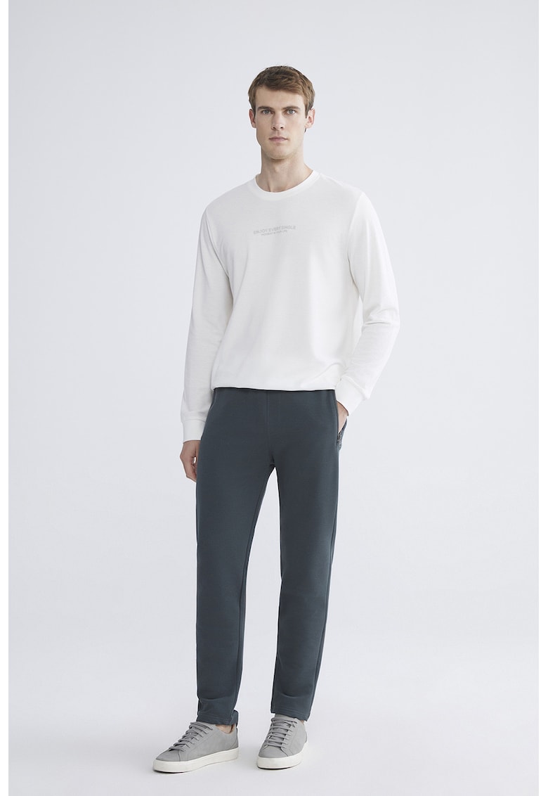 Pantaloni jogger cu buzunare cu fermoar - Albastru petrol