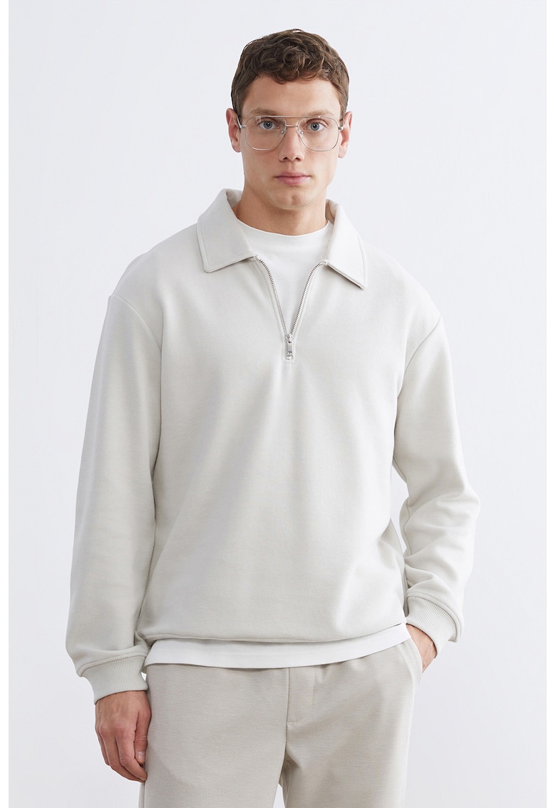 Bluza de trening regular fit uni - Alb murdar
