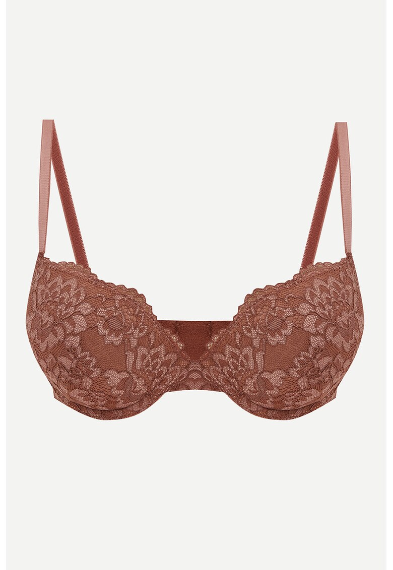 Sutien din dantela cu sustinere metalica - Caramel