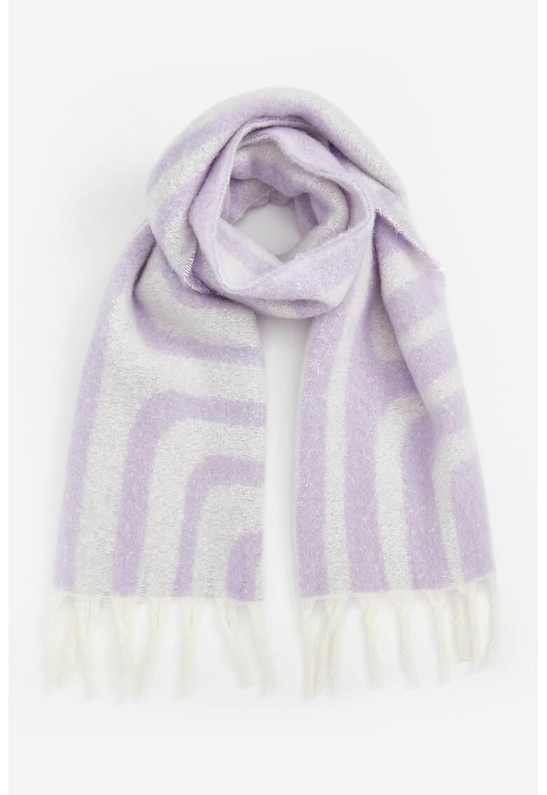 Fular pufos cu franjuri - Lila