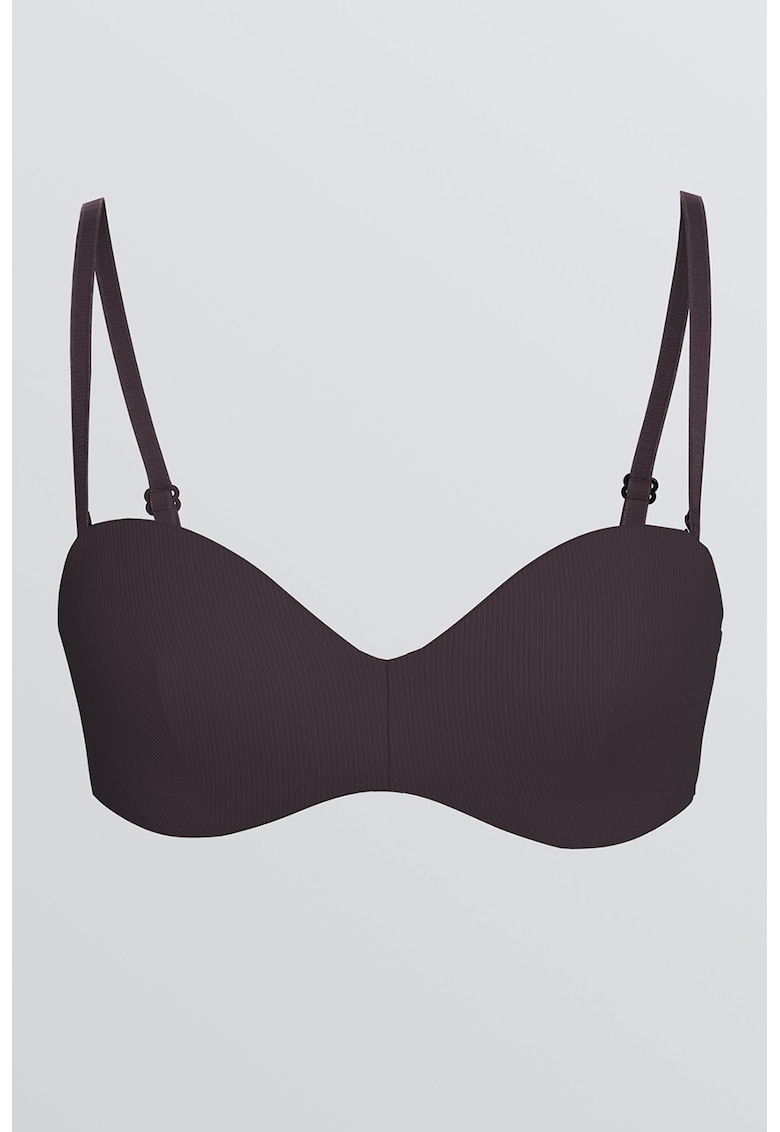 Sutien balconette striat - Violet aubergine
