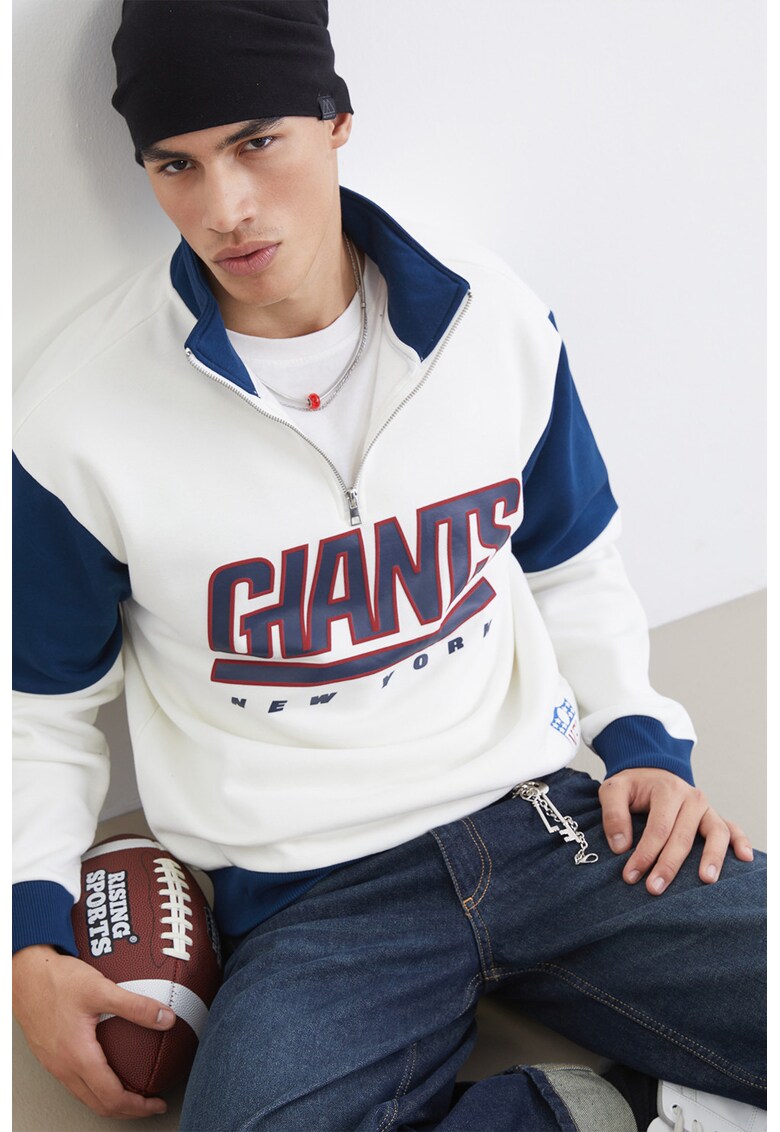 Bluza de trening cu imprimeu New York Giants - Alb murdar/Bleumarin