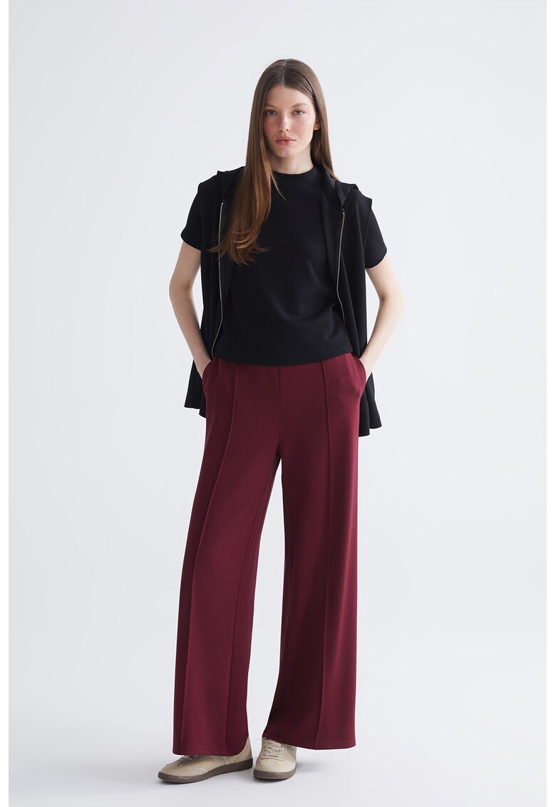 Pantaloni de trening cu croiala ampla si talie inalta - Violet tyrian