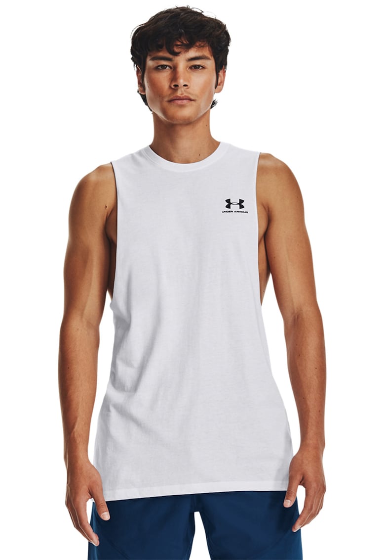 Top lejer cu logo - Alb/Negru