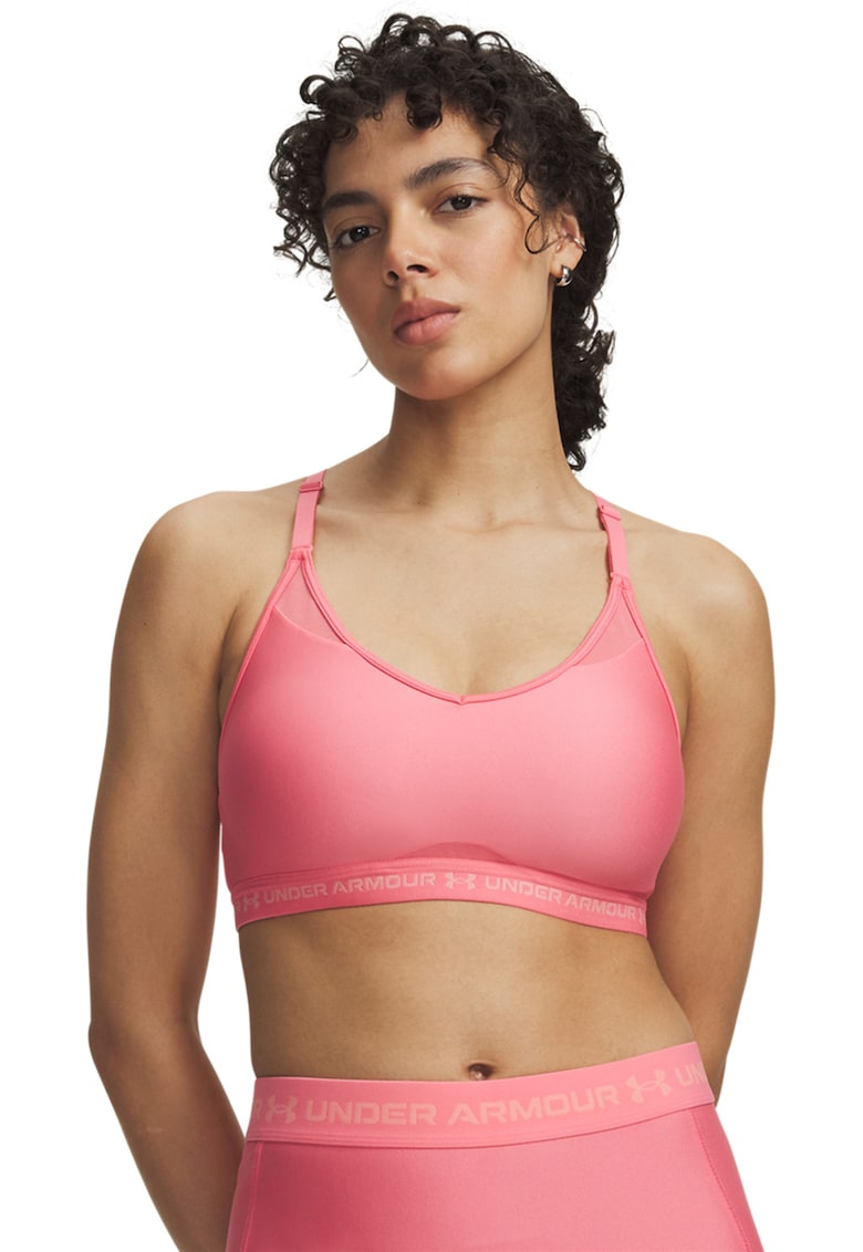 Bustiera cu bretele incrucisate pe spate si banda loo - Roz