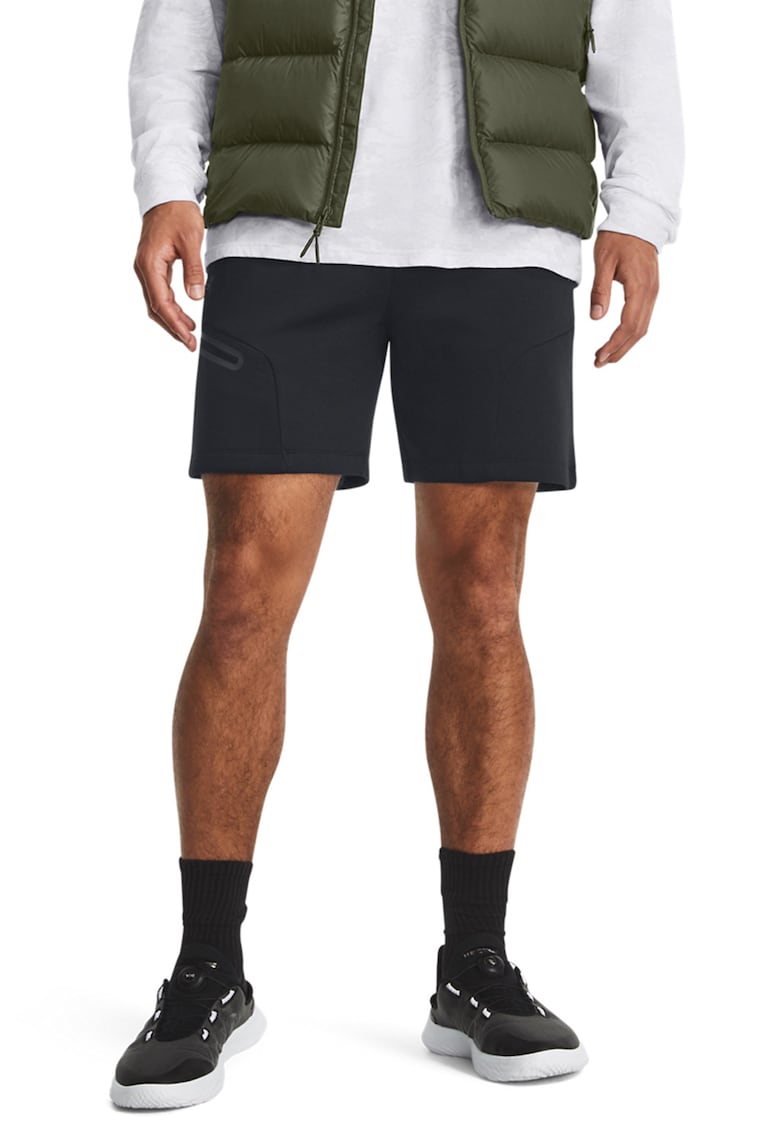 Pantalomi scurti cu logo Unstoppable - Negru