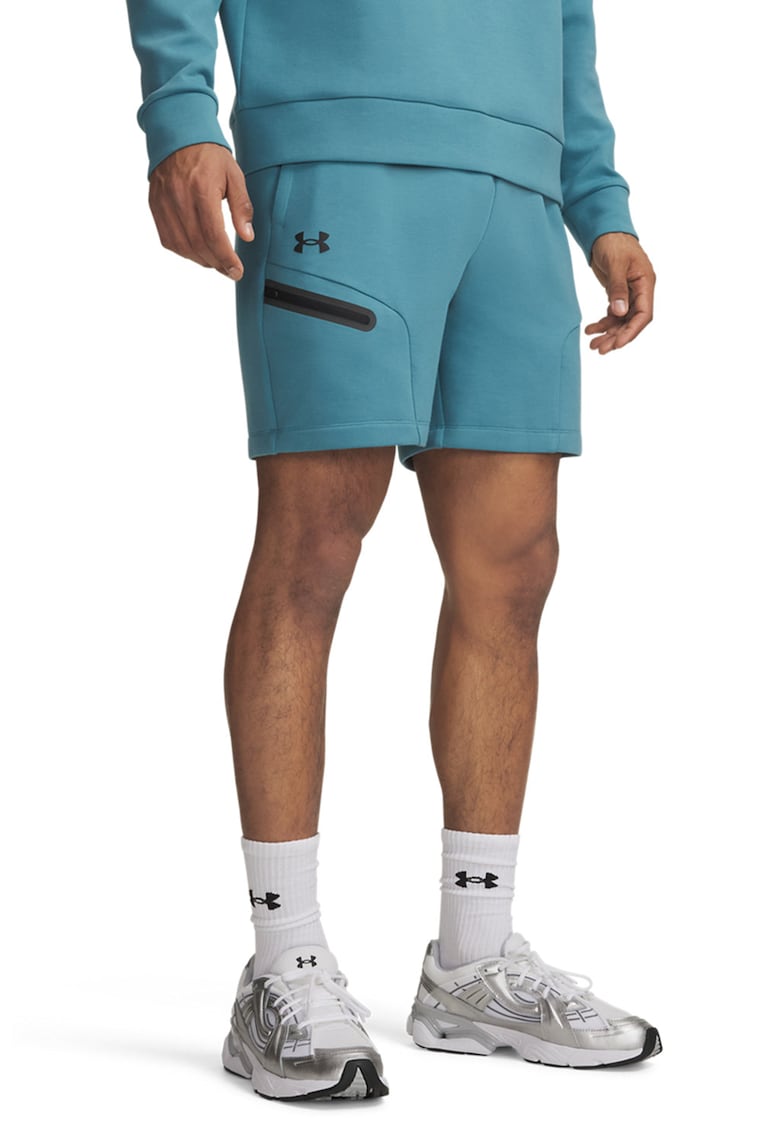 Pantalomi scurti cu logo Unstoppable - Negru/Verde persan