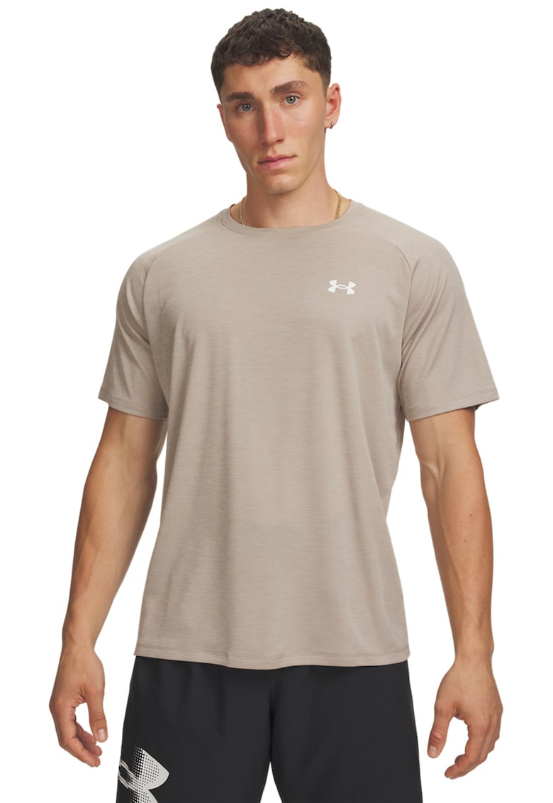 Tricou lejer texturat pentru fitness Tech™ - Alb/Maro taupe