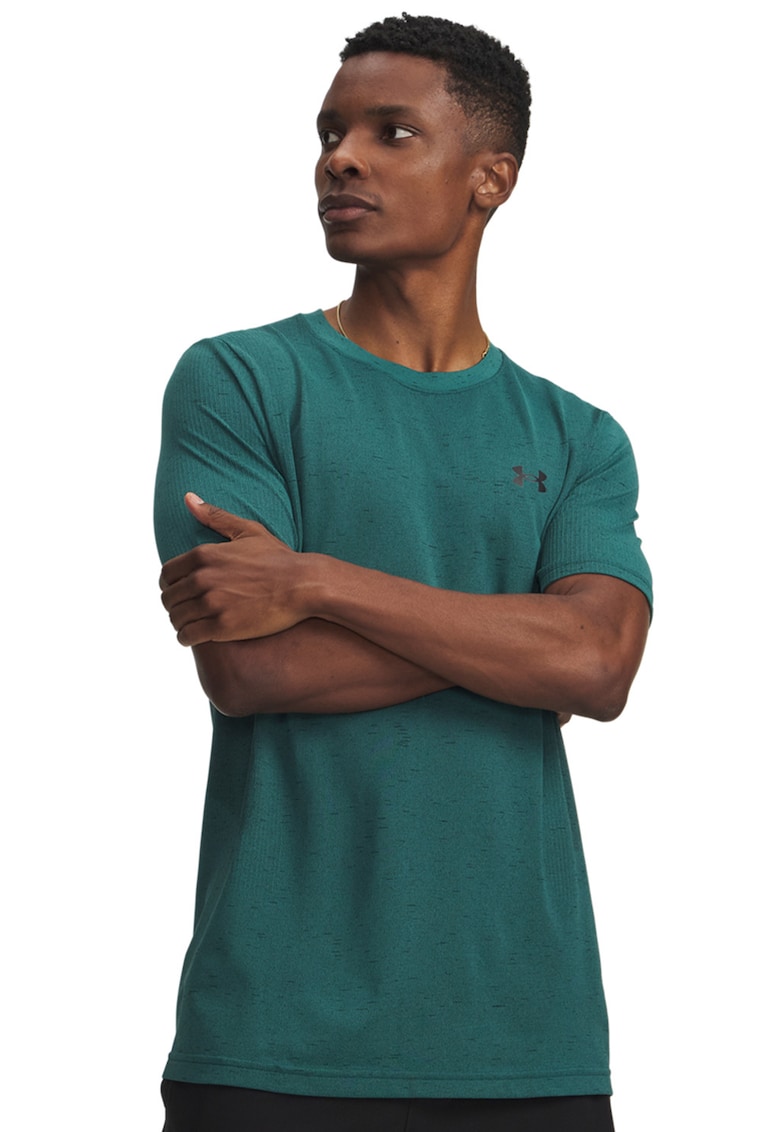 Tricou fara cusaturi pentru fitness Vanish - Negru/Verde aquamarin