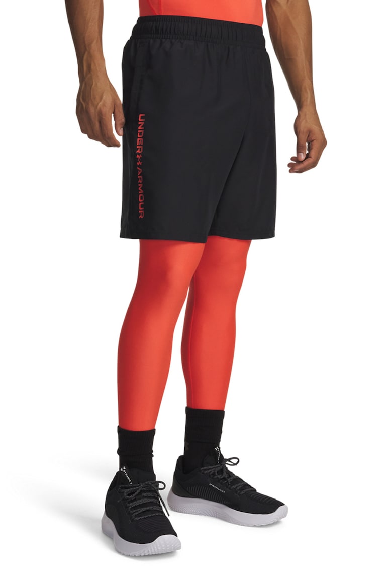 Pantaloni cu logo si buzunare laterale - pentru antrenament Tech - Rosu/Negru
