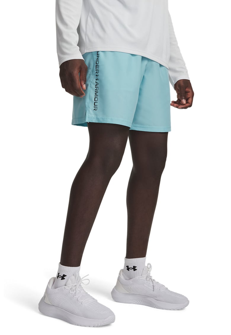 Pantaloni cu logo si buzunare laterale - pentru antrenament Tech - Negru/Albastru glaciar
