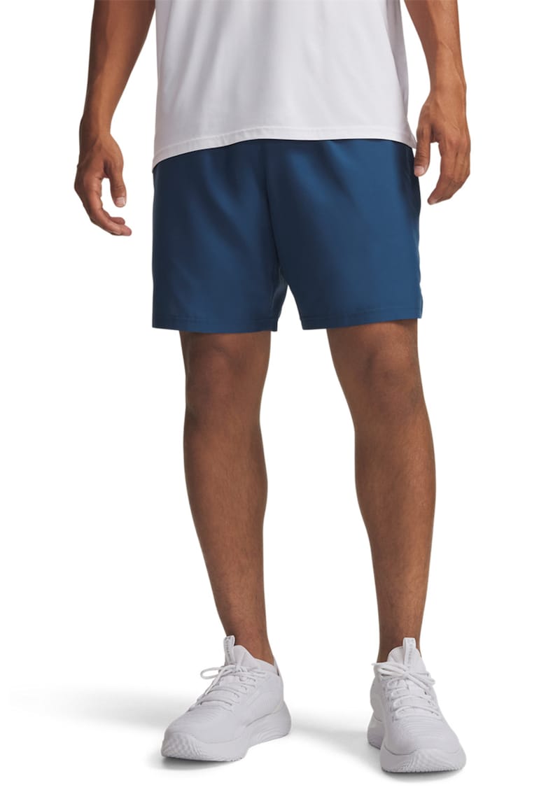 Pantaloni cu logo si buzunare laterale - pentru antrenament Tech - Alb/Albastru inchis