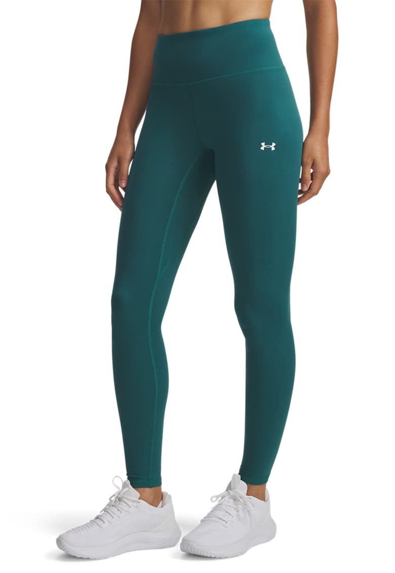 Colanti cu talie inalta si imprimeu logo Motion - Alb/Verde