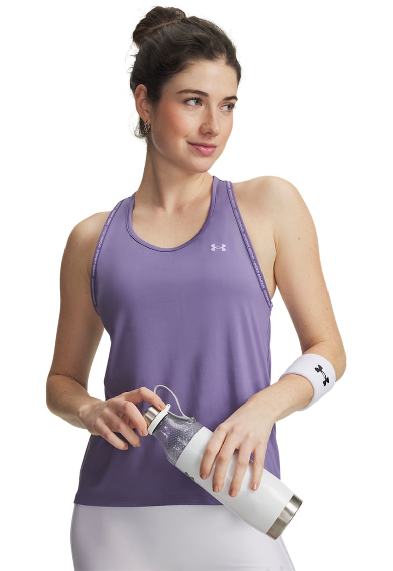 Top cu decupaj pe partea din spate - pentru fitness Knockout - Lila