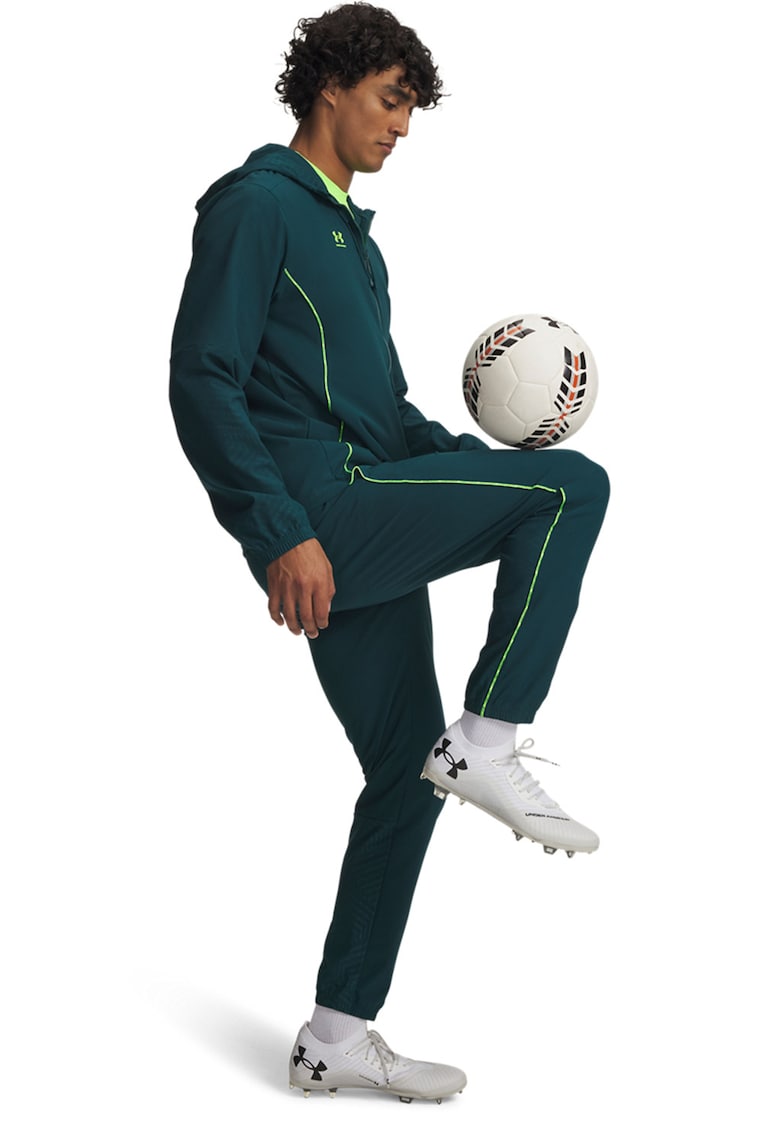 Trening slim-fit cu imprimeu logo si fermoar - pentru fotbal Challenger Pro - Verde englez