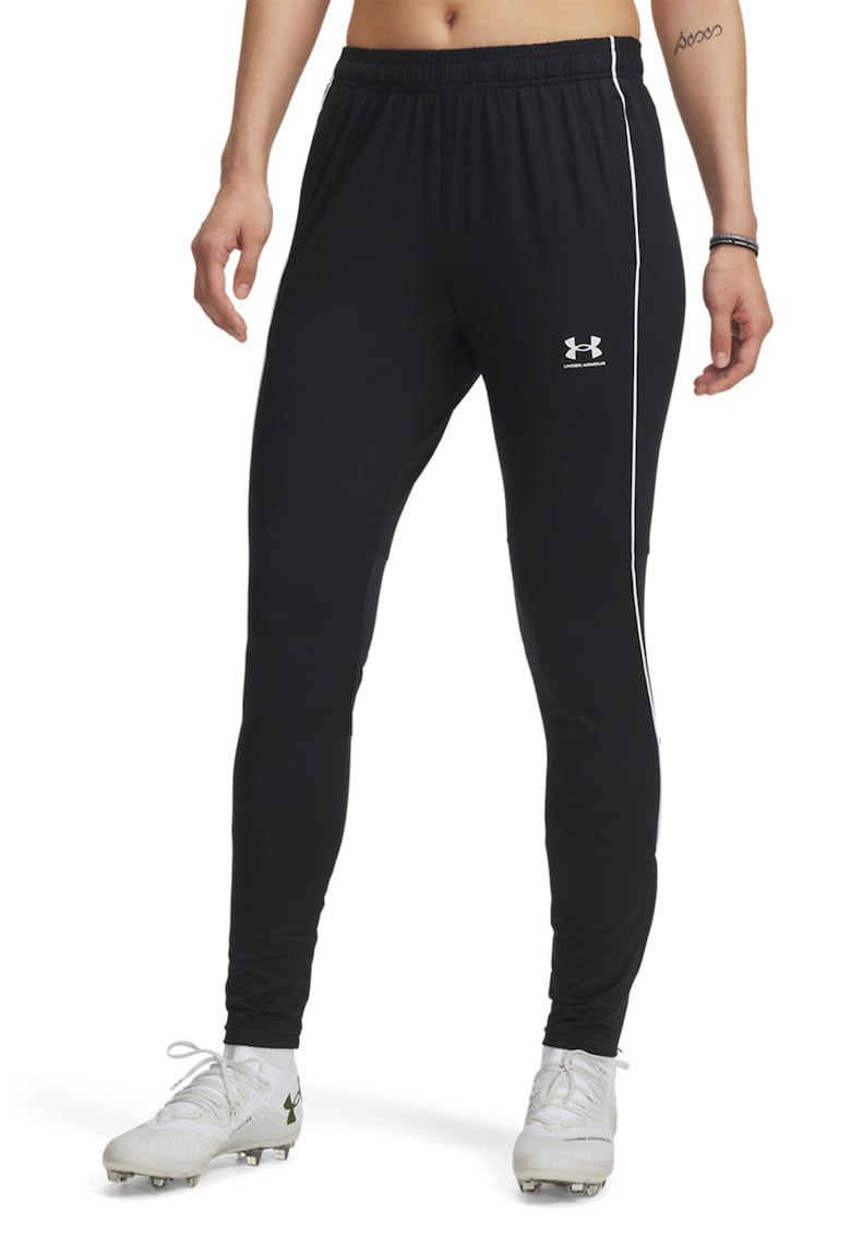 Pantaloni slim-fit cu slituri pe glezna laterale cu fermoar - pentru fotbal Challenger - Alb/Negru