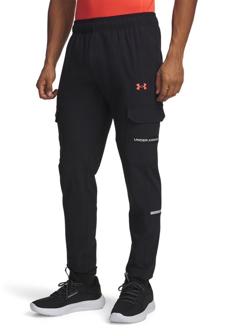 Pantaloni lejeri cu buzunare cu clapa Tech Utility - Rosu/Negru