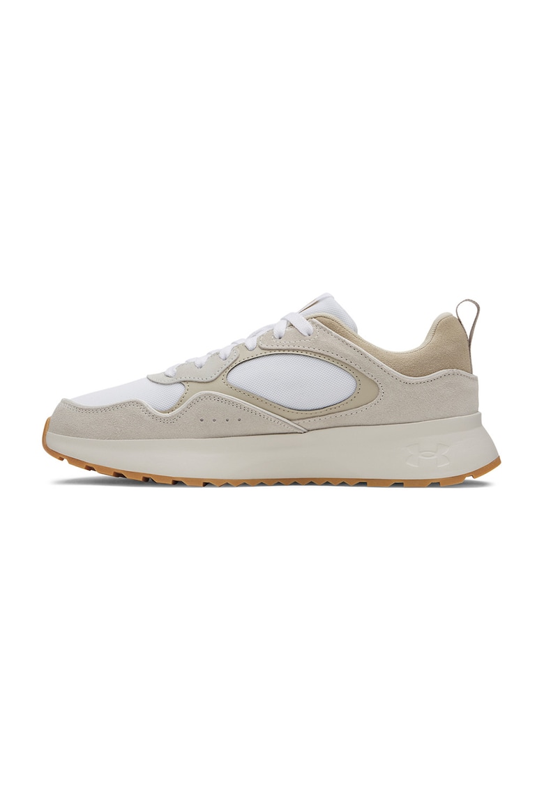 Pantofi sport Mirage cu garnituri din material textil - Alb/Maro nisip