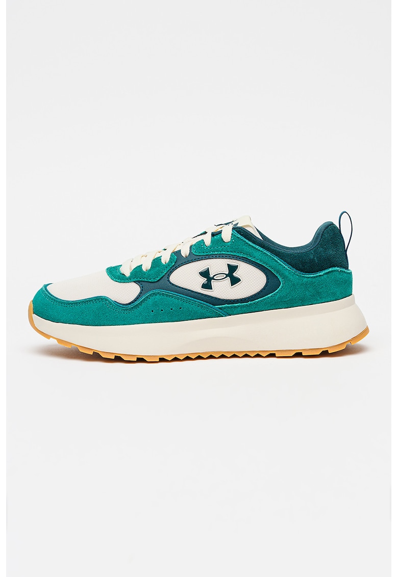 Pantofi sport Mirage cu garnituri din material textil - Verde englez/Crem