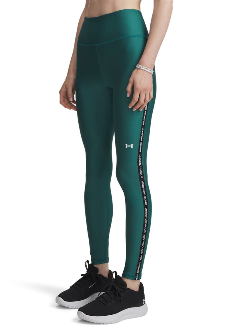 Colanti cu banda logo laterala - pentru fitness Tech - Alb/Negru/Verde englez