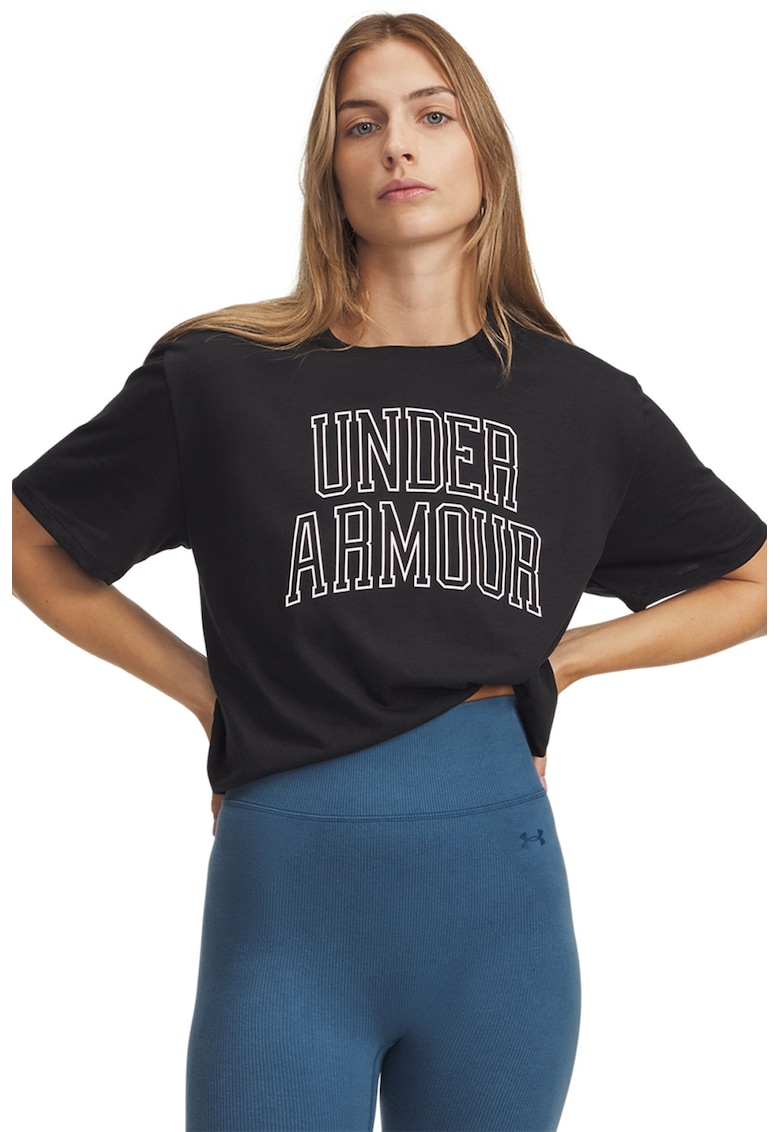 Tricou supradimensionat cu imprimeu logo Rival OS Campus - Negru/Alb optic