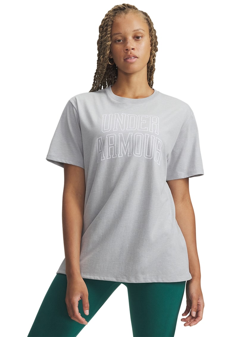 Tricou supradimensionat cu imprimeu logo Rival OS Campus - Alb optic/Gri deschis melange