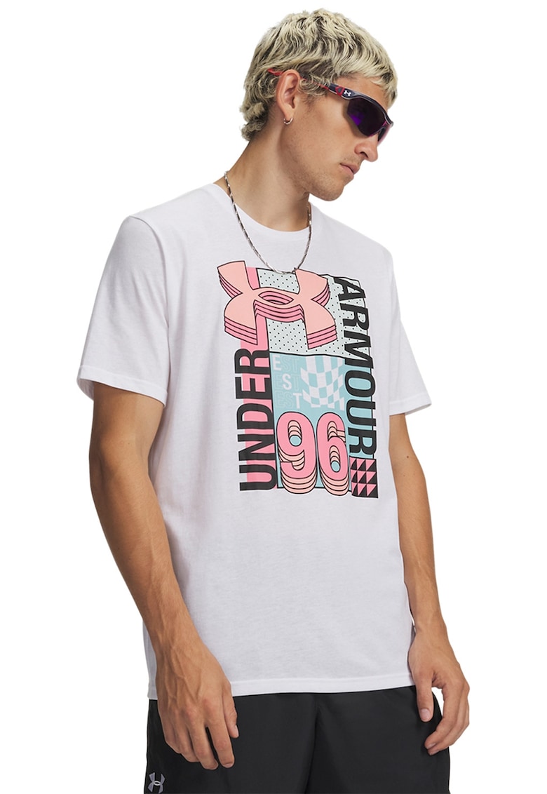 Tricou lejer cu logo Collage - Roz pastel/Negru stins/Alb optic
