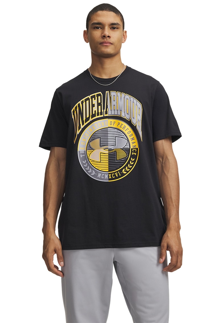 Tricou lejer Varsity Crest - Negru/Galben sofran