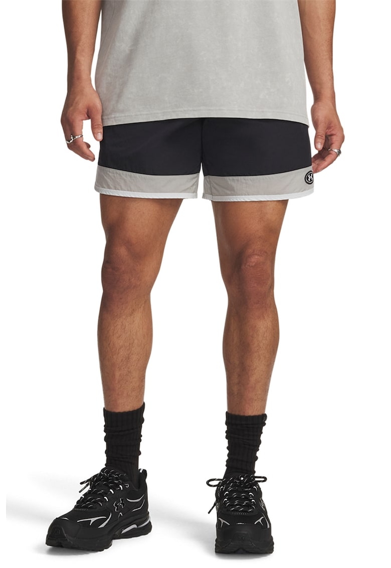 Pantaloni scurti lejeri cu finisaj rezistent la apa si logo Icon - Negru/Gri deschis
