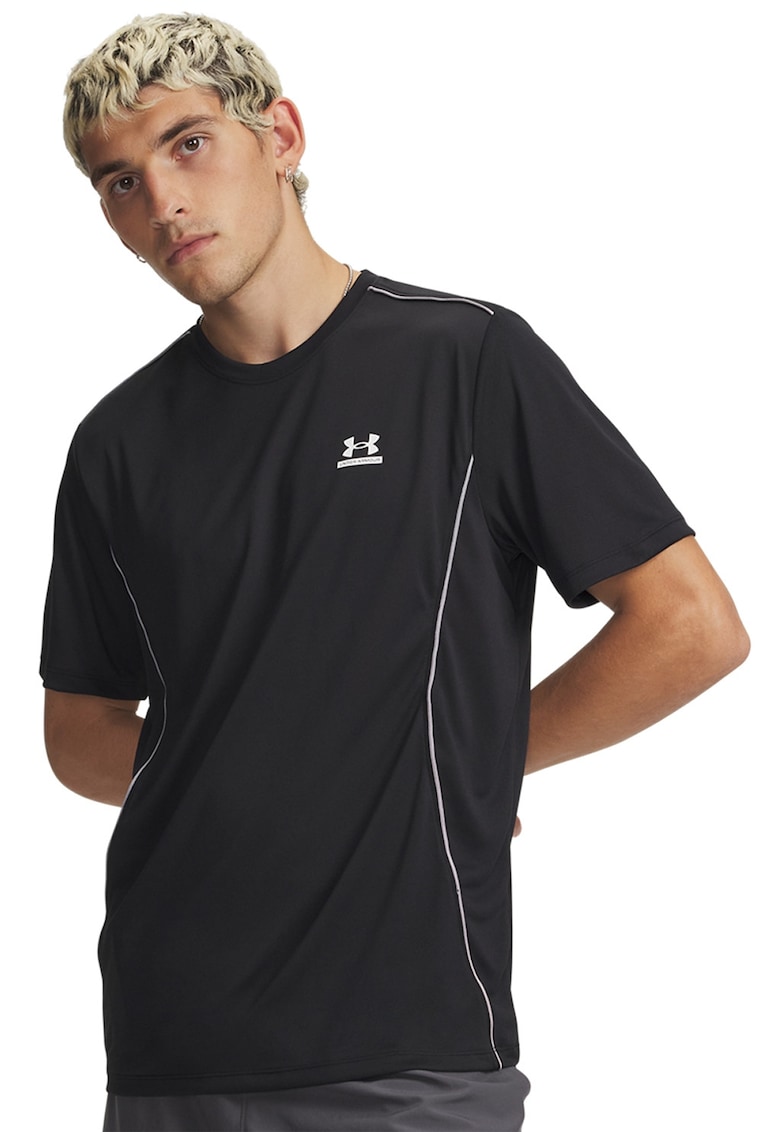 Tricou cu logo - pentru fitness - Negru