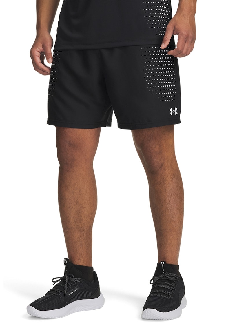 Pantaloni scurti cu talie elastica pentru fitness - Negru