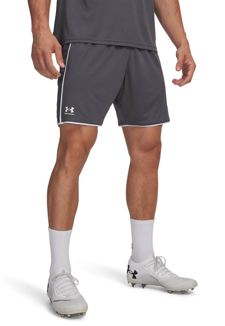 Pantaloni scurti slim fit pentru fotbal Challenger - Alb optic/Gri inchis