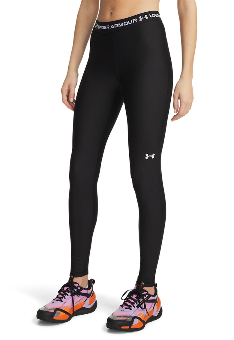 Colanti cu banda logo elastica - pentru fitness - Negru/Alb optic